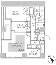 プラウドタワー二子玉川 15階 間取り図