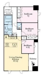 グリーンパーク八丁堀 7階 間取り図