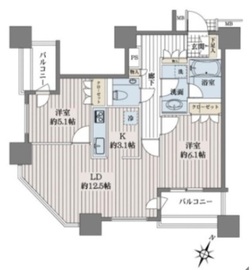 カテリーナ三田タワースイート イーストアーク 5階 間取り図