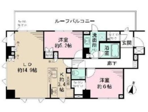 パークハウス目黒学芸大学プレイス 5階 間取り図