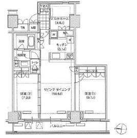 ブリリアイスト東雲キャナルコート 408 間取り図