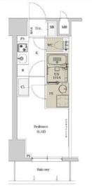 ディームス品川戸越2 1404 間取り図