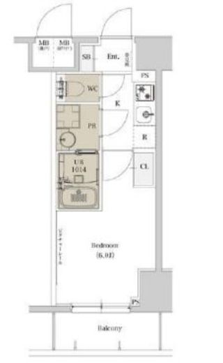 ディームス品川戸越2 809 間取り図