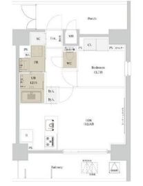 ディームス品川戸越2 1401 間取り図