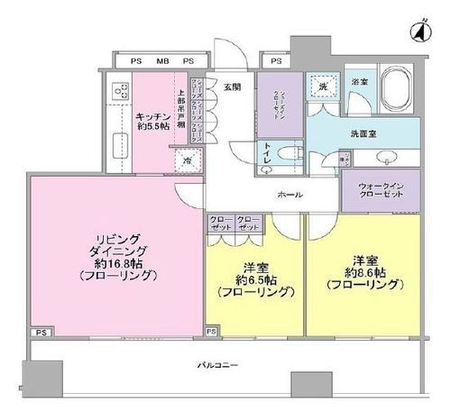 ブランズ ザ・ハウス一番町 5階 間取り図