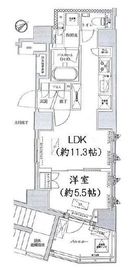 オープンレジデンシア築地 3階 間取り図