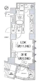 オープンレジデンシア築地 3階 間取り図