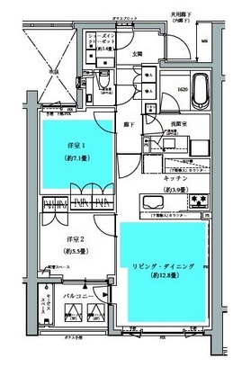 ザ・パークハウス広尾羽澤 3階 間取り図