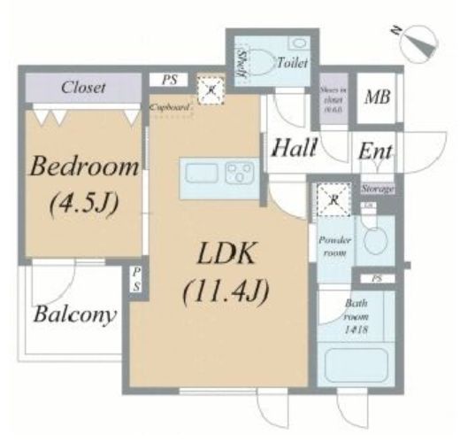 デュオヴェール渋谷初台 1階 間取り図