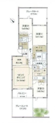 パークコート学芸大学デュアルプレイス 地下1階 間取り図