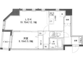 K NISHI AZABU 302 間取り図