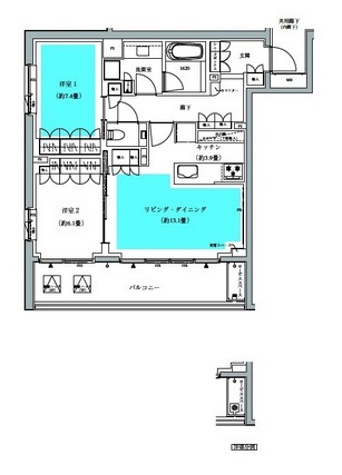 ザ・パークハウス広尾羽澤 2階 間取り図