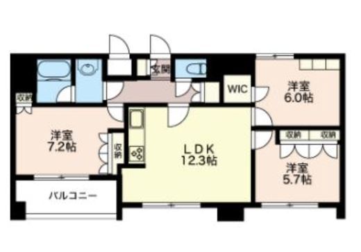 エスティメゾン浅草駒形 1203 間取り図