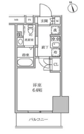 レジディア蒲田4 408 間取り図