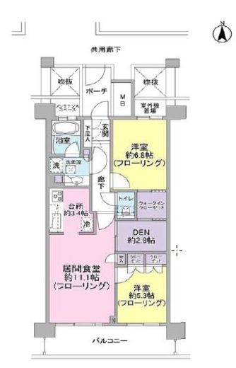 イーストコモンズ清澄白河サウスフラッツ 3階 間取り図