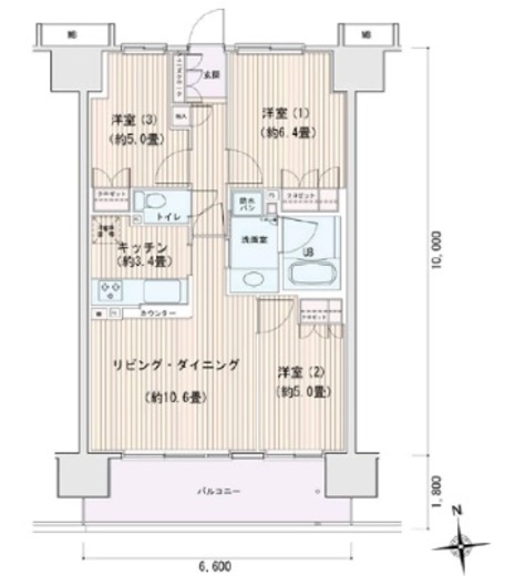 エスティメゾン豊洲レジデンス B1212 間取り図