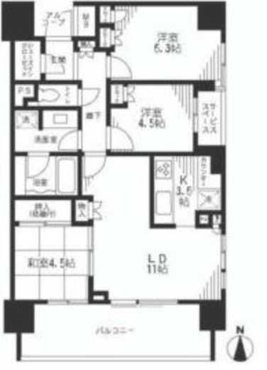 パークホームズ錦糸町ヴェルデコート 9階 間取り図