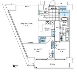 コンフォリア新宿イーストサイドタワー 2812 間取り図