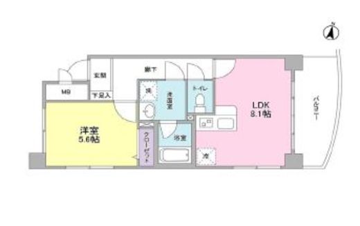 ボヌール都立大学壱番館 307 間取り図