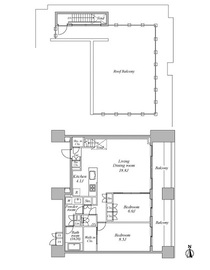 レジディア芝浦KAIGAN 1203 間取り図