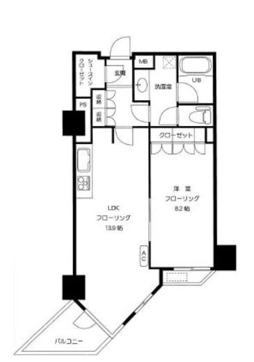 Feel A 渋谷 13階 間取り図