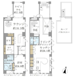 広尾クアルト 901 間取り図