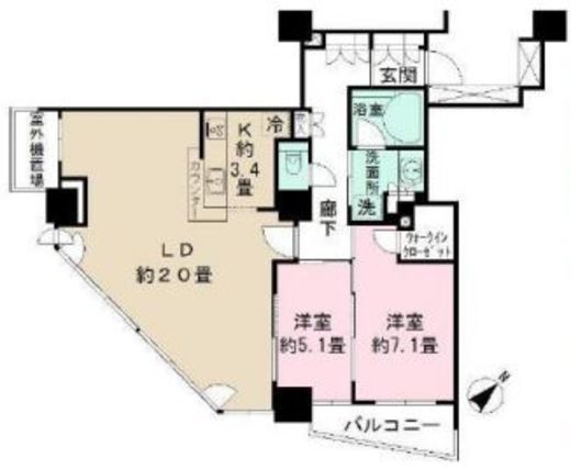 パークタワー東中野 30階 間取り図