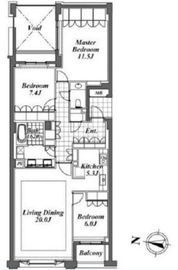 プライムメゾン御殿山 2F3 間取り図