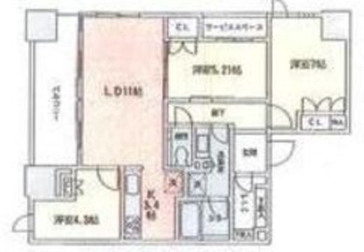 パークホームズ日本橋浜町二丁目リビオガーデン 3階 間取り図