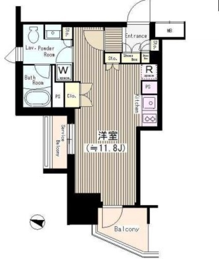 プレミスト新宿山吹 8階 間取り図