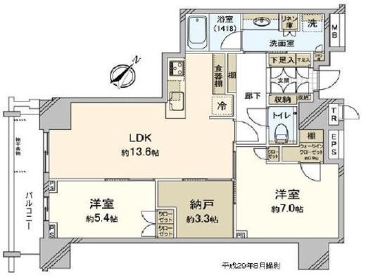 パークタワー豊洲 14階 間取り図