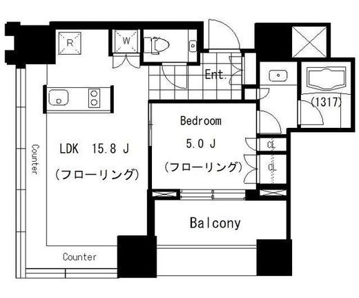 THE ROPPONGI TOKYO CLUB RESIDENCE 16階 間取り図