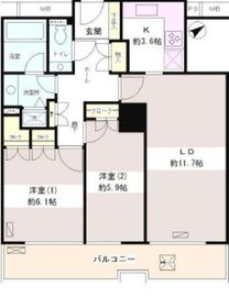 西早稲田パークタワー 5階 間取り図