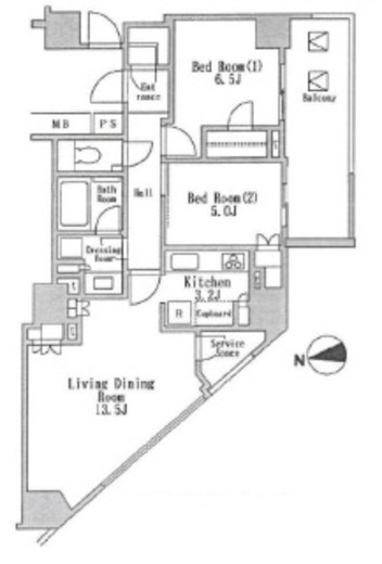 アルビン六本木レジデンス 6階 間取り図