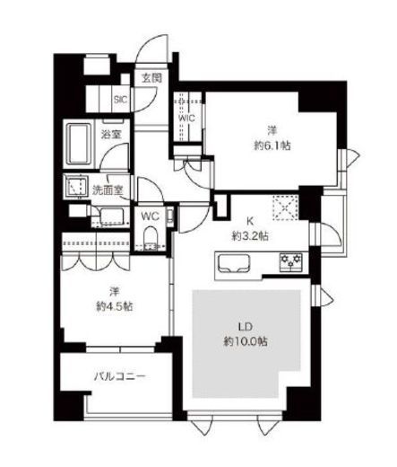 サンウッド赤坂丹後町 4階 間取り図