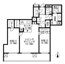 コスモポリス品川 12階 間取り図