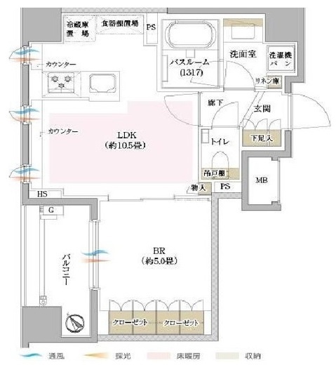 オープンレジデンシア築地 7階 間取り図