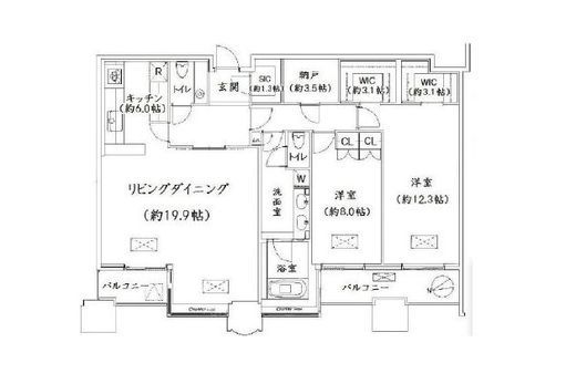 青山パークタワー 27階 間取り図