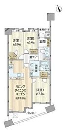 ライオンズスクエア小石川後楽園 2階 間取り図