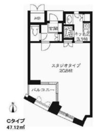 ルネパルティーレ汐留 7階 間取り図