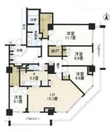 キャナルワーフタワーズウエストタワー 14階 間取り図