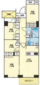 オープンレジデンシア高輪プレイス 4階 間取り図