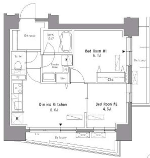 パークアクシス錦糸町 905 間取り図