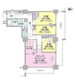 キャナルワーフタワーズウエストタワー 7階 間取り図