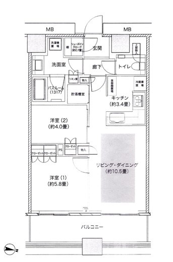 勝どきザ・タワー 11階 間取り図