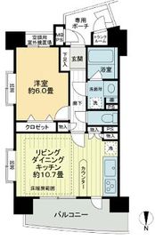 ライオンズステージ麻布 6階 間取り図