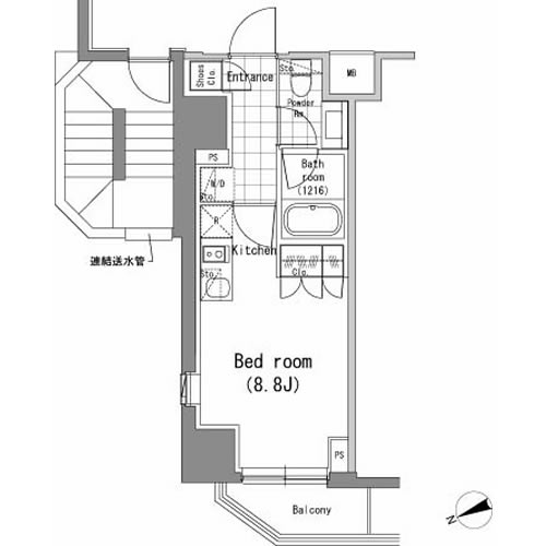 パークハビオ新橋 801 間取り図