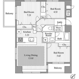 レジディア新川2 403 間取り図