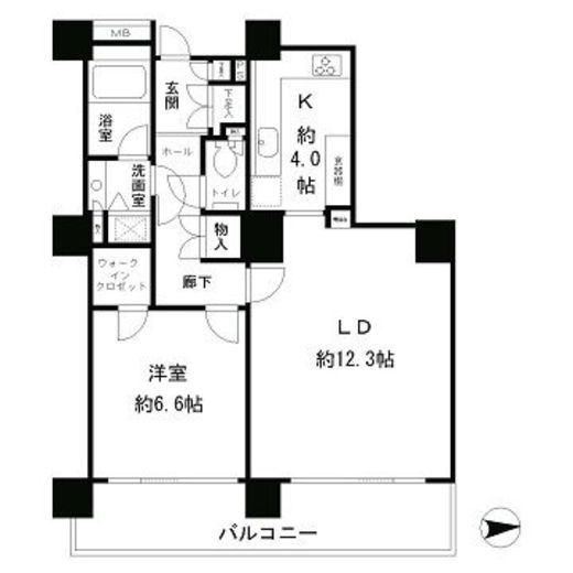 リバーポイントタワー 1303 間取り図