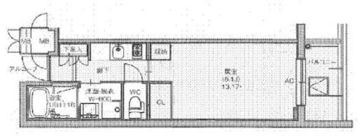 ガーデン東新宿 416 間取り図